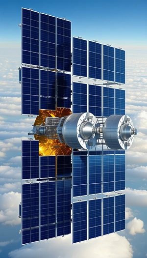 A Large Spacecraft With A Solar Panel On Its Side