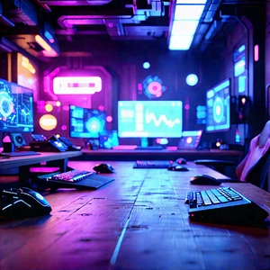 Futuristic Tech Startup Office With Image, There