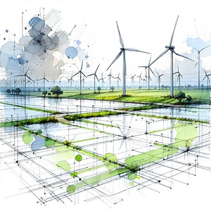 Tech Pencil Sketch: Innovative Renewable Energy Design With Image, There