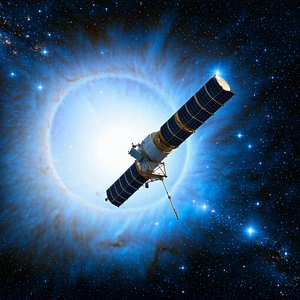 A Spacecraft, Possibly A Satellite, Floating In The Vastness Of Space