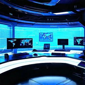 Futuristic Tech Startup Office With Image, There