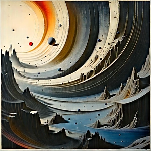 Abstract Lithograph: Macro View Of Material Interaction With Painting Planet