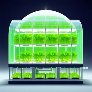 A Large Greenhouse Filled With Rows Of Green Plants