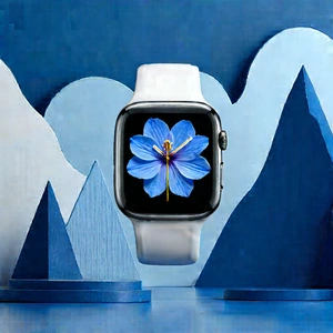 Smart Watch With (digital:1.23) Artwork With Close-up Blue
