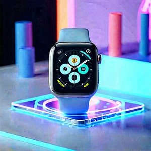 Smart Watch With Holographic Display With Blue Apple