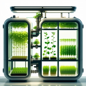 A Large, Modern Greenhouse Filled With Various Plants
