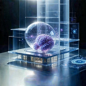 Healthcare Technology In Tech Office With Large Glass