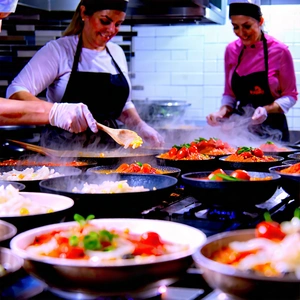 Lifestyle Advertising Photography: Cooking class with like-minded individuals