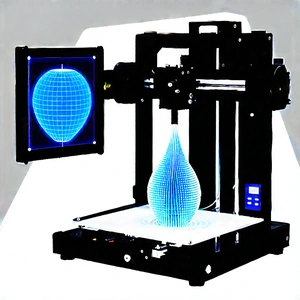 3d Printer With Data Streams With Printer Shown