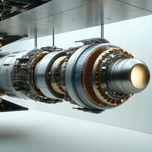 A Large Engine Is Shown In A Close-up View
