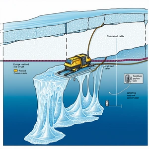 A Yellow Vehicle, Possibly A Truck, Driving On A Frozen Lake