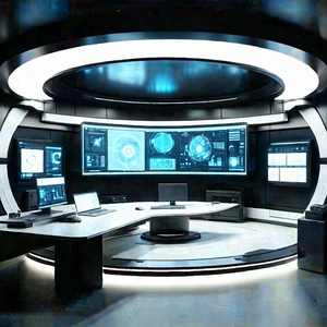 Futuristic Tech Startup Office With Image