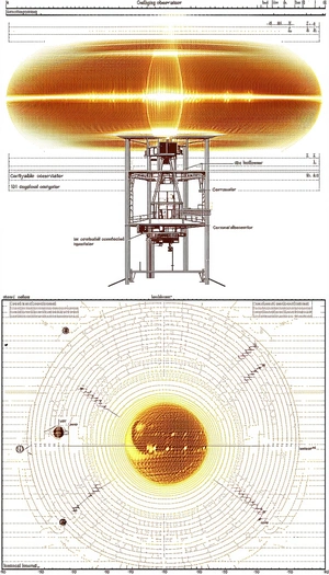 The Image Is A Diagram Of A Large Structure, Possibly A Space Station Or A Large Building