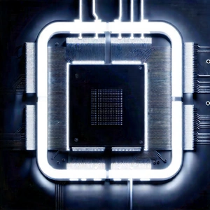 Microchip with neon accents