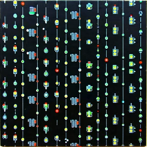 Tech Gouache Painting: Close-up of sensor array