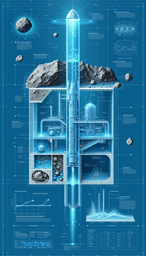 In This Image, There Is A Large, Blue, Three-dimensional Model Of A Space Station