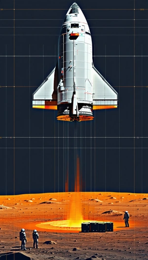 A Rocket Ship Flying Through The Air, With A Bright Orange Trail Behind It