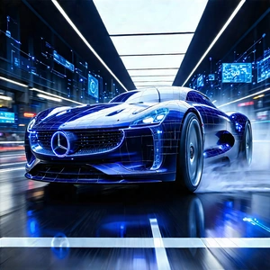 Automotive Technology In Field Deployment With Blue Mercedes