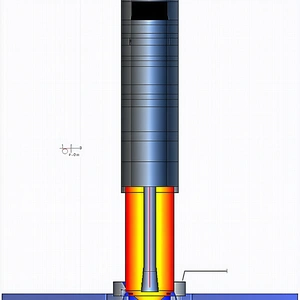 A Blue And Yellow Object, Possibly A Piece Of Art Or A Sculpture, With A Yellow Flame-like Design