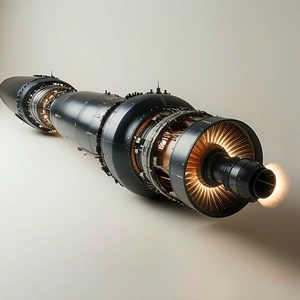 A Large Jet Engine With A Long
