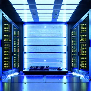 (futuristic:1.42) Server Room With Image, There