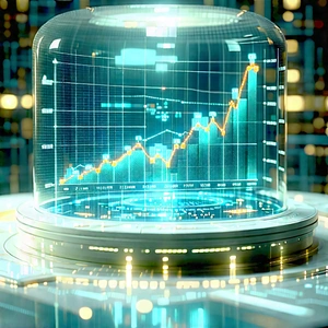 Financial Technology In Research Center With Large Glass