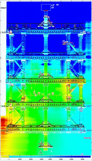 The Image Is A 3d Model Of A Building, Likely A Large Structure With Multiple Levels