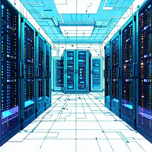 Futuristic Server Room With Image, There