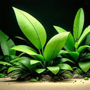 Nature Technical Illustration: Tropical plants in natural setting