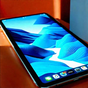 Tablet With Streaming Content With Large, Black