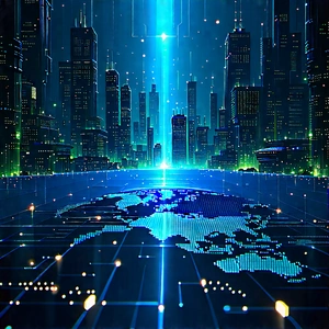Big Data Visualization With Futuristic Cityscape