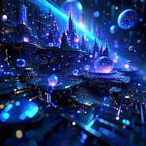 Big Data Visualization With Futuristic Scene,