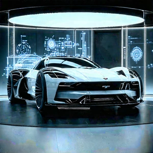 Automotive Technology In Tech Office With White Sports