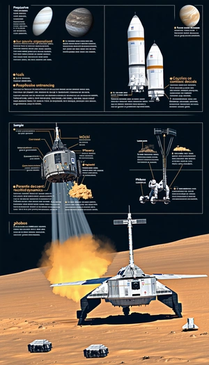 A Poster Is Displayed With A Diagram Of A Space Shuttle And A Rocket