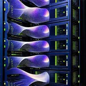 Server rack with data streams