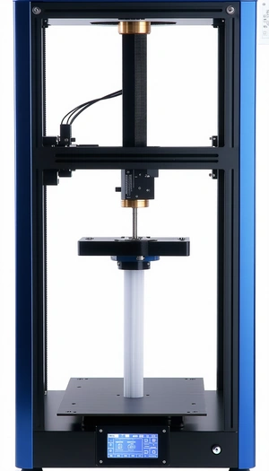 A Blue Machine With A Long, Thin, And White Object On Top Of It