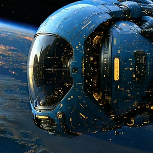 Innovative Communication Tool Design With Futuristic Spacecraft