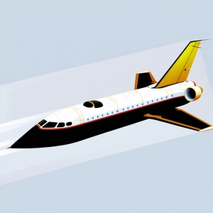 A Jetliner Is Shown In A Cartoon Style, Flying Through The Sky