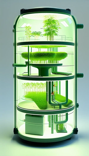 A Large Green Structure Is Filled With Many Small Plants