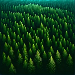 Nature Etching: Aerial View Of Forest Canopy With Large Forest