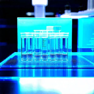Healthcare Technology In Research Center With Blue Table
