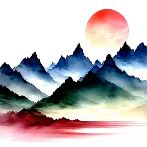 Lifestyle Watercolor Painting: Pilates In Mountain Trail With Beautiful Mountain