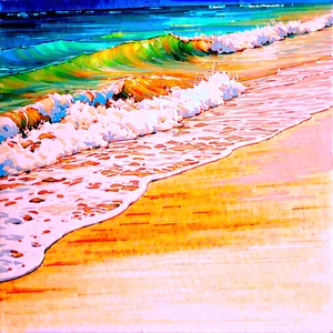 Lifestyle Pastel Drawing: Beach day during holiday season