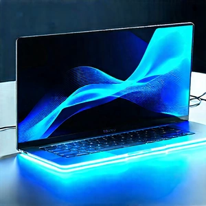 Laptop With Glowing Screen With Laptop Computer