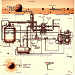 A Detailed Drawing Of A Space Station Is Displayed