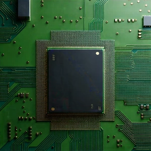 Tech Minimalist Design: Close-up of microprocessor
