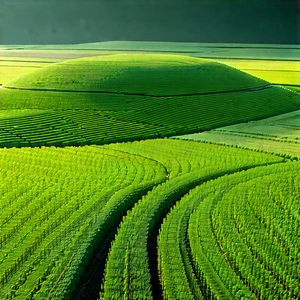 Agricultural Technology In Field Deployment With Lush Green