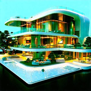Futuristic Smart Home With Large, Modern