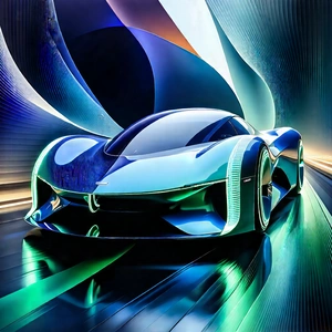 Innovative Electric Vehicle Design With Futuristic Blue