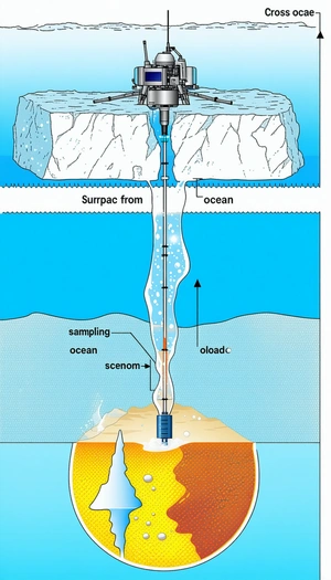 A Cross-section Of The Ocean Floor, With A Large Iceberg In The Middle